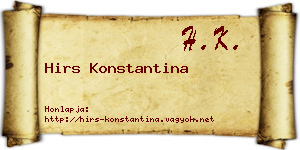 Hirs Konstantina névjegykártya